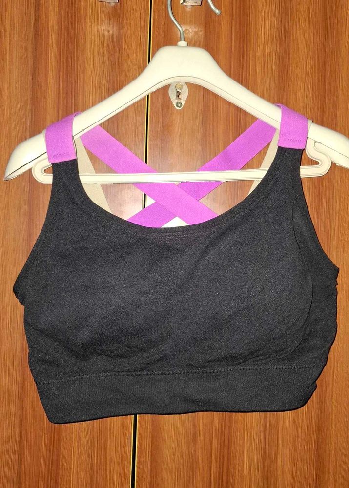 Stylish Purple Strap Sports Bra