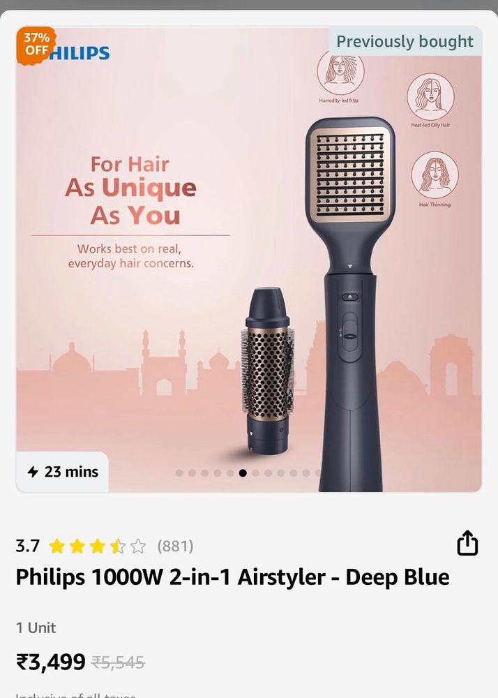Philips  2-in-1 blow dry brush