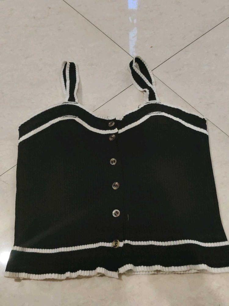 Chic Black Button-Up Camisole