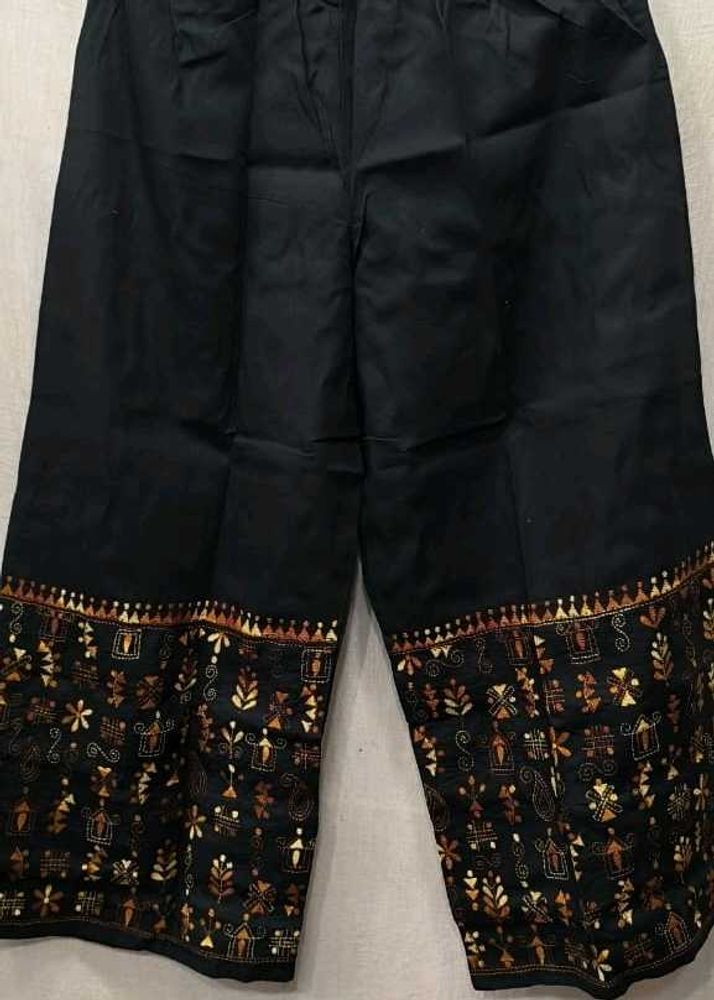 Kantha Embroidered Palazzo Pants