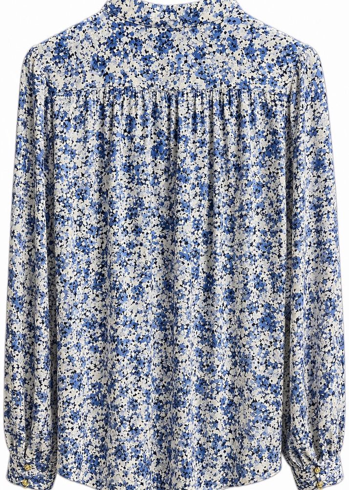 Floral Print Mock Neck Blouse