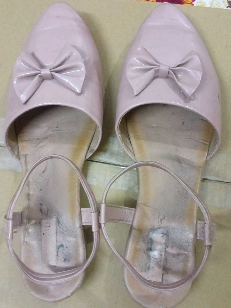 Cute Pink Ballet Flats with Bow