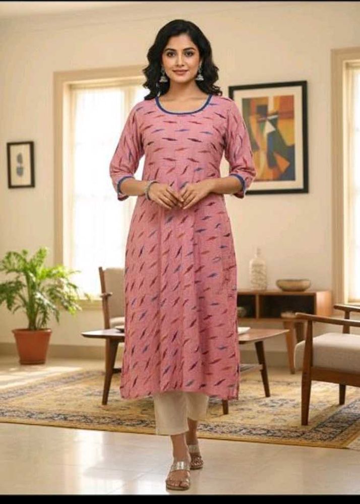 Pink Printed Kurta