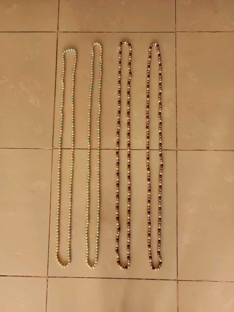 New Unused Set of 4 Beaded Necklaces Haar Mala