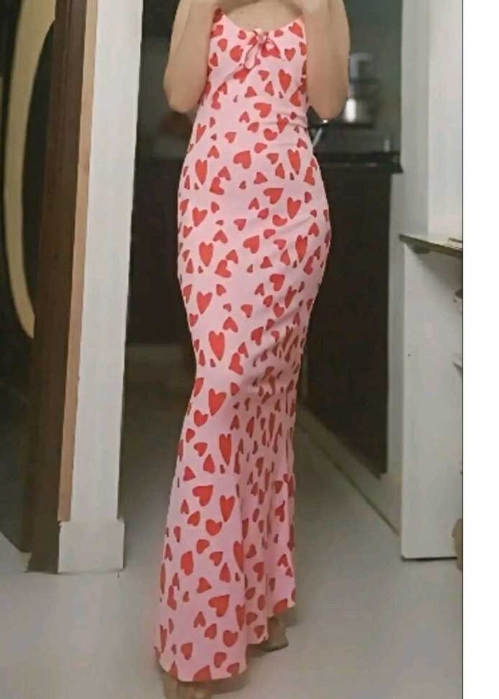 pink heart printed bodycon dress 💗💌