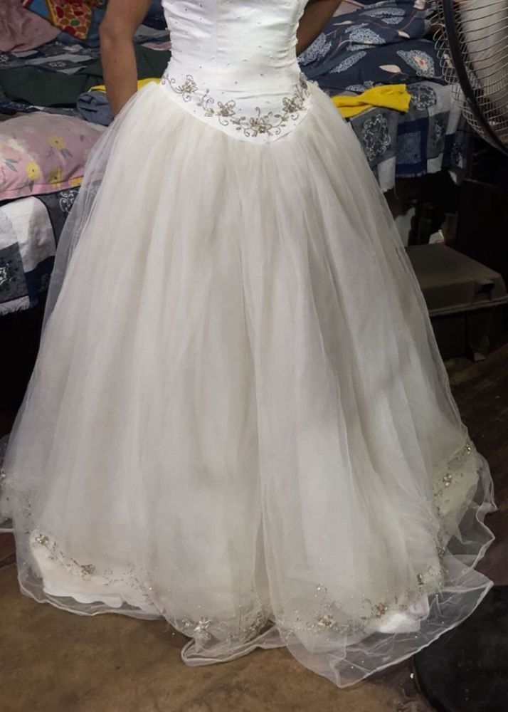 White gown with Embellishments