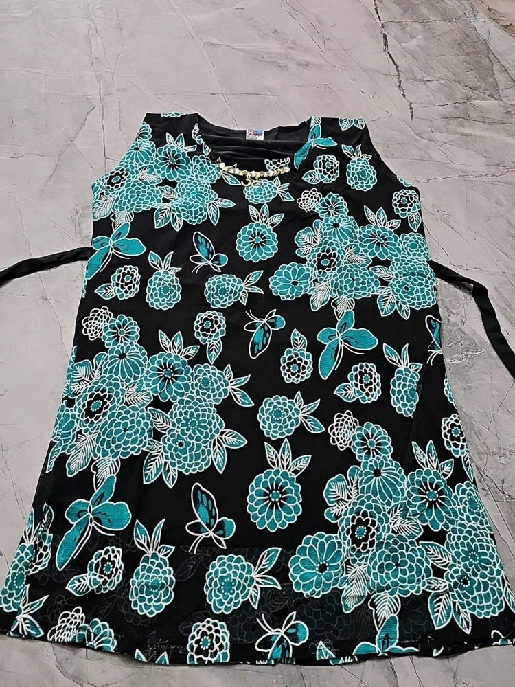 Chic Black Floral Print Sleeveless Dress