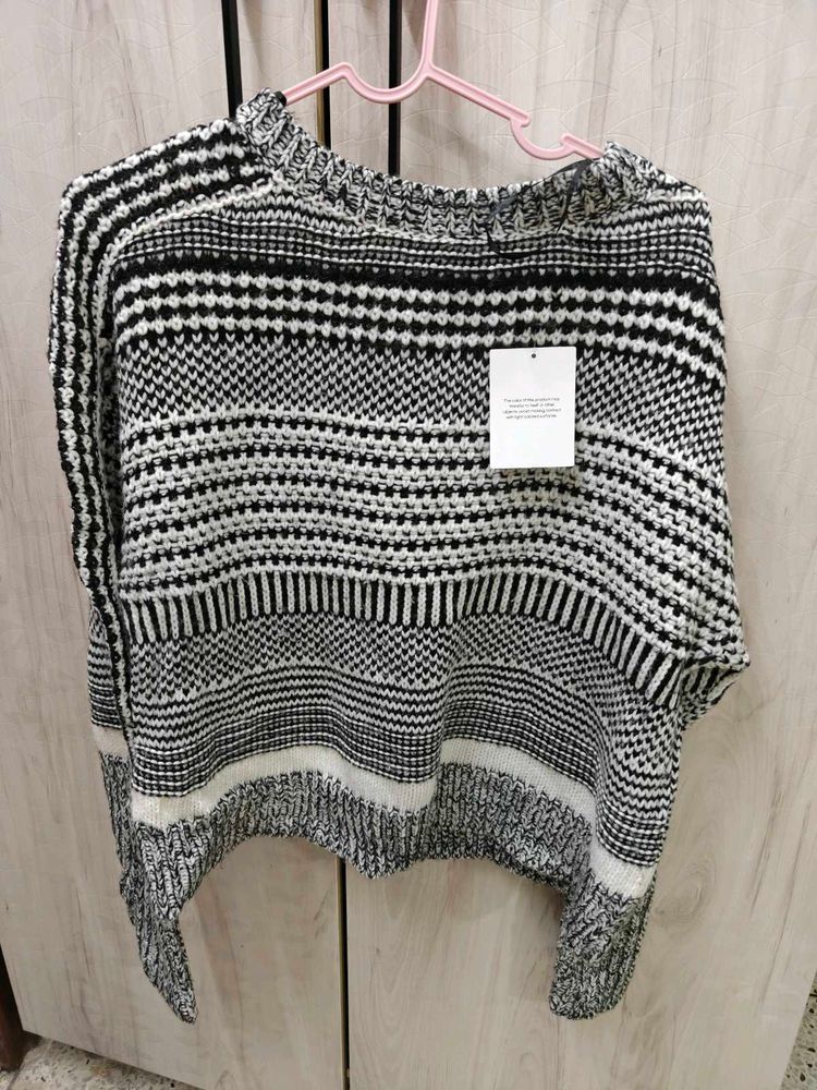 Striped Knit Pullover Sweater
