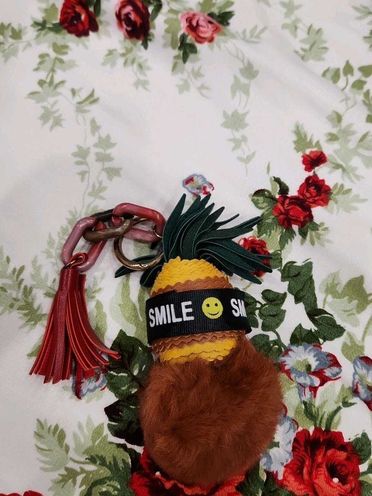 Cute Pineapple Keychain with Tassels &amp; Pom Po
