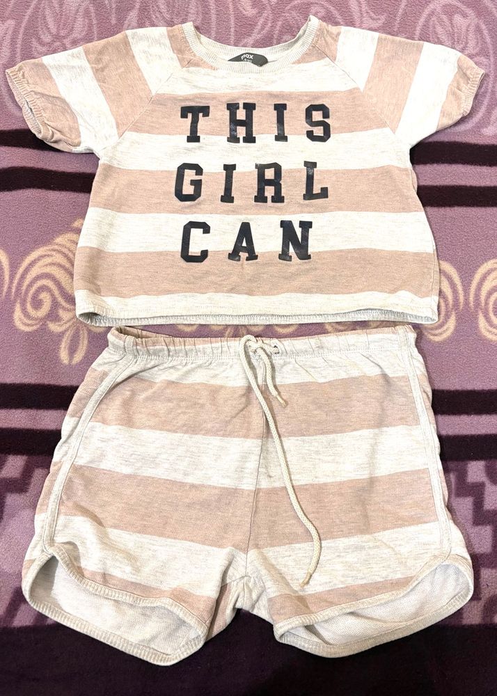 Cute Striped Top &amp; Shorts Set