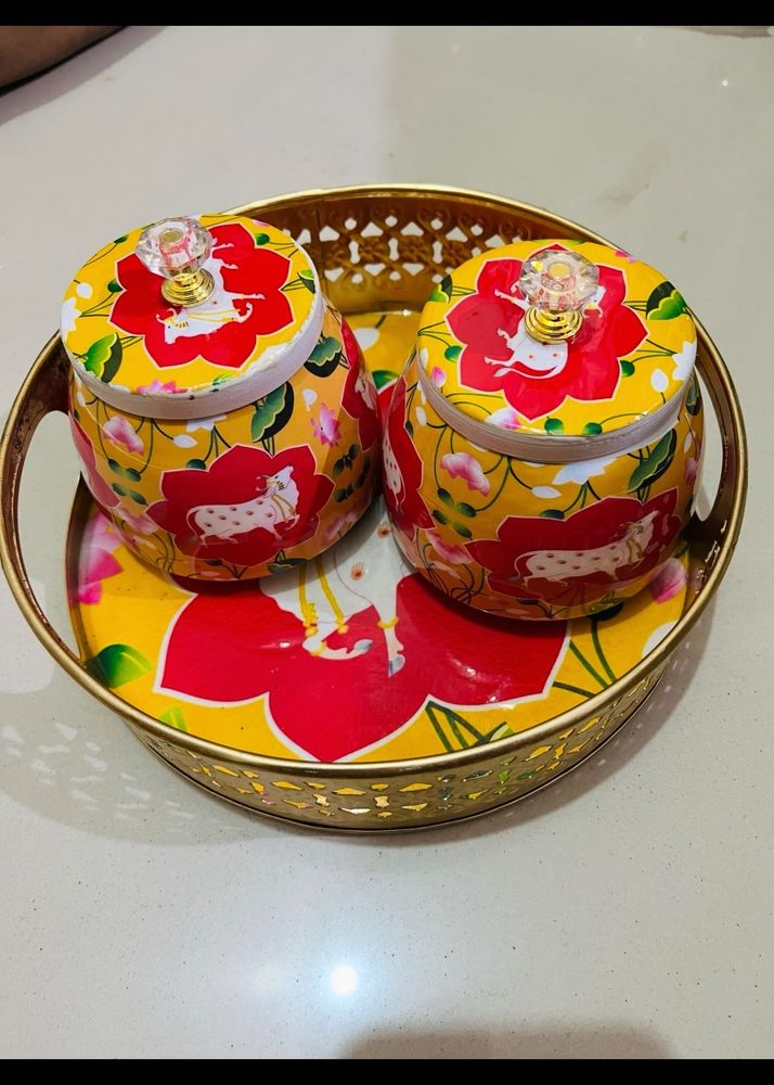 Decorative Serving Tray with Jars newwdtag
