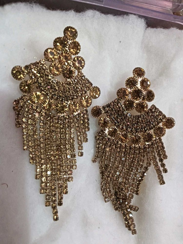 Statement Rhinestone Dangle Earrings