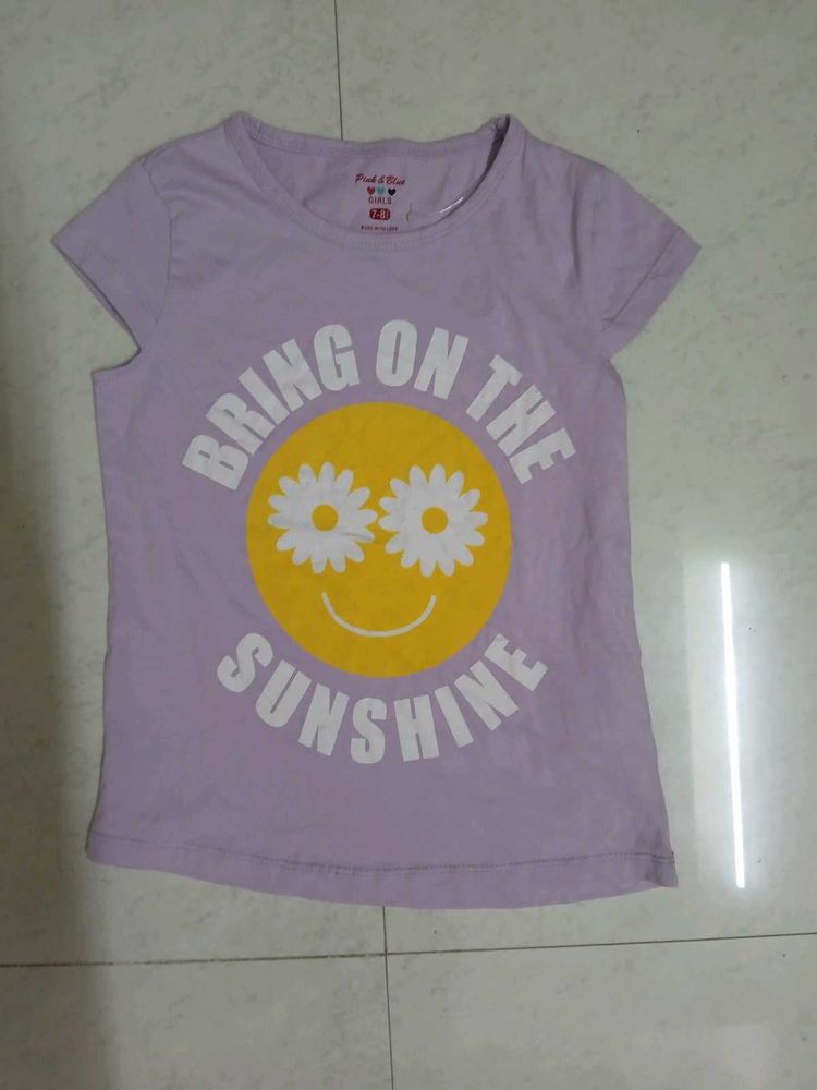 Girls Purple "Sunshine" Graphic T-Shirt