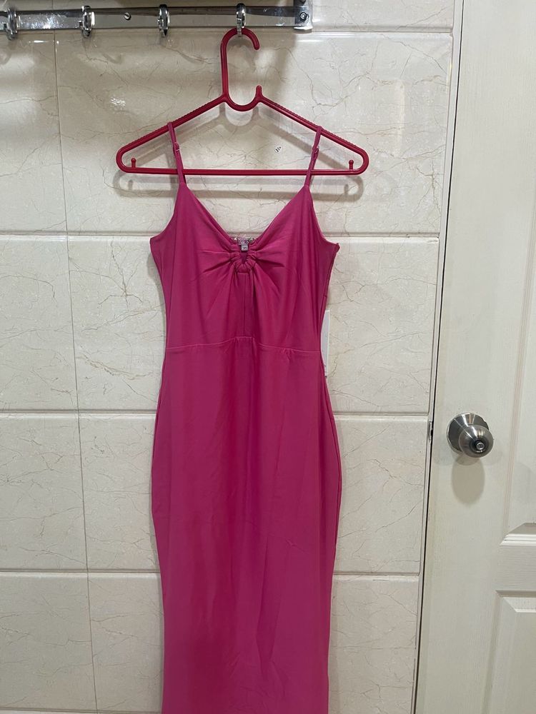 Pink bodycon Midi Dress