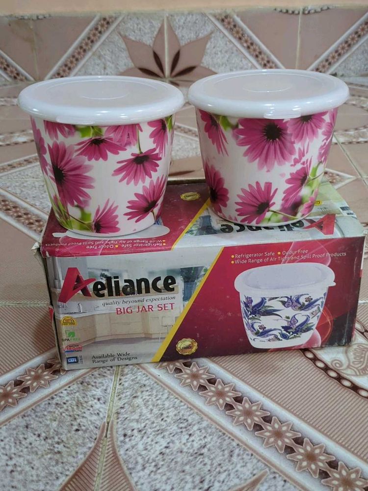 Beautiful Floral Design Storage Jars