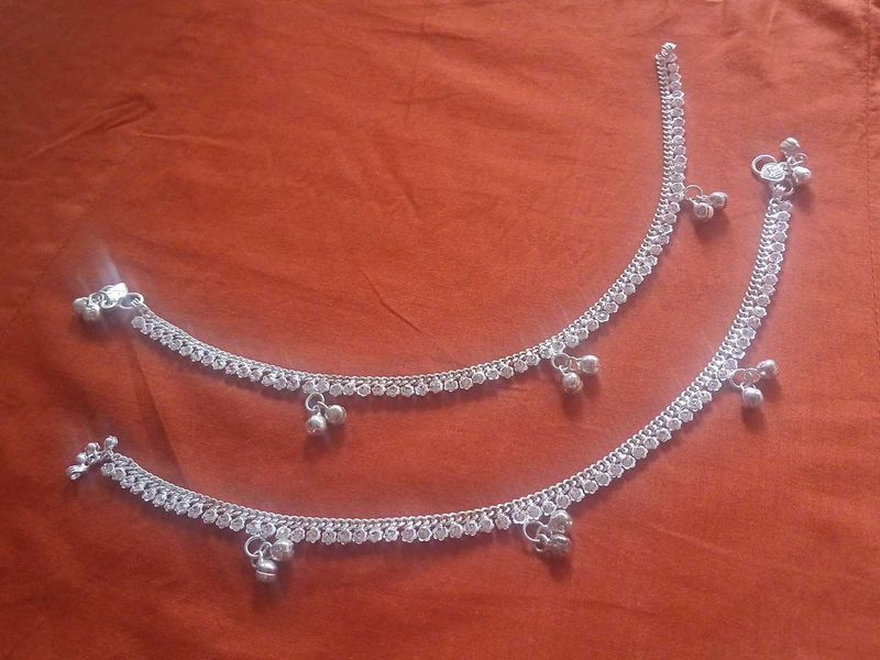 Silver Anklets with Bells