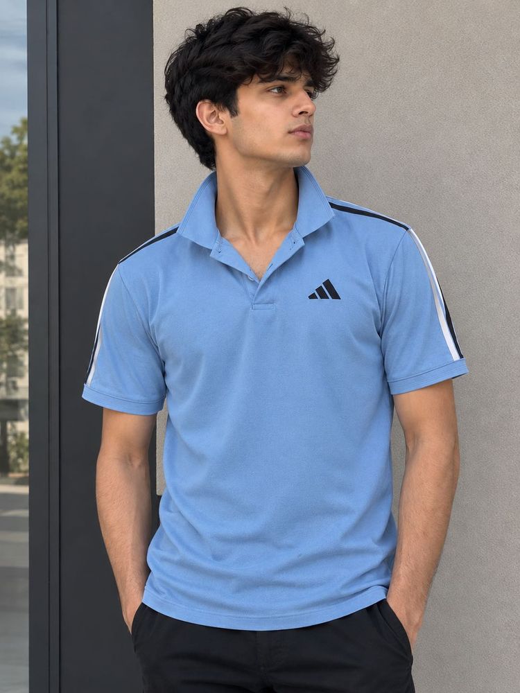 Adidas Men's Light Blue polo t-shirt 👕 size - m