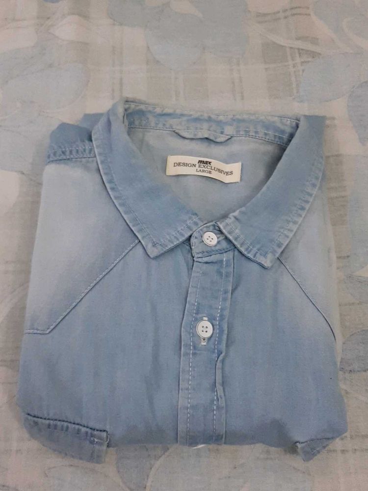 Men's Light Blue Denim Shirt