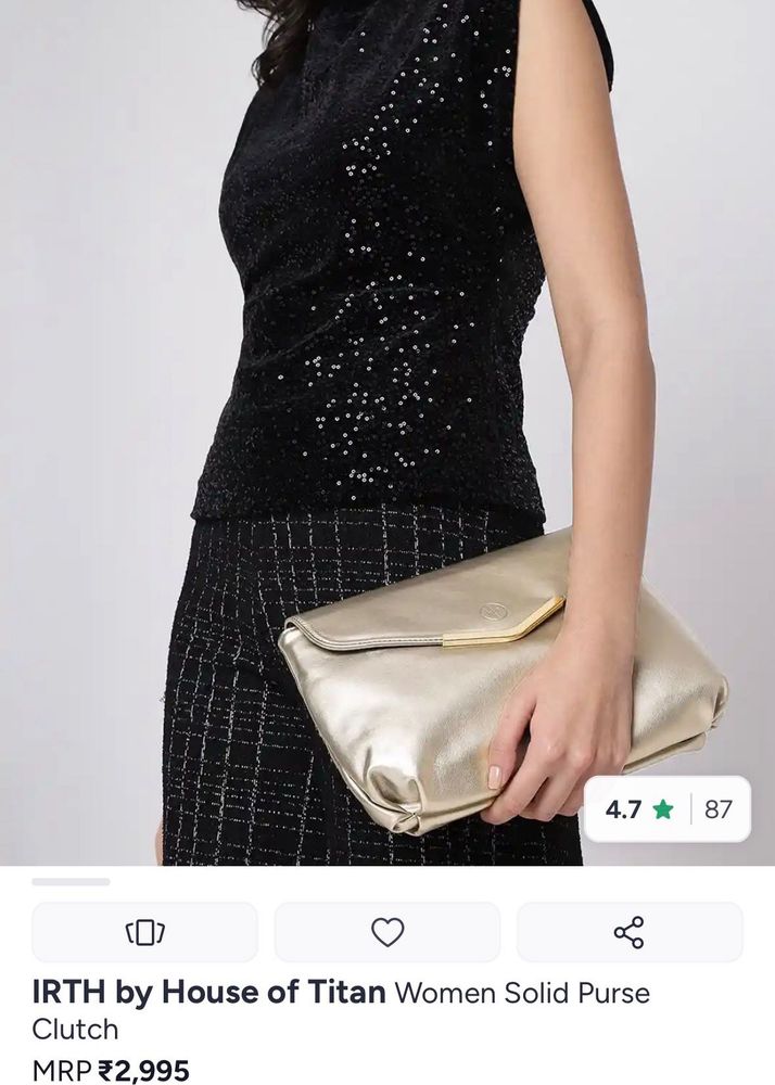 New with Tag IRTH by House of Titan Silver Clutch
