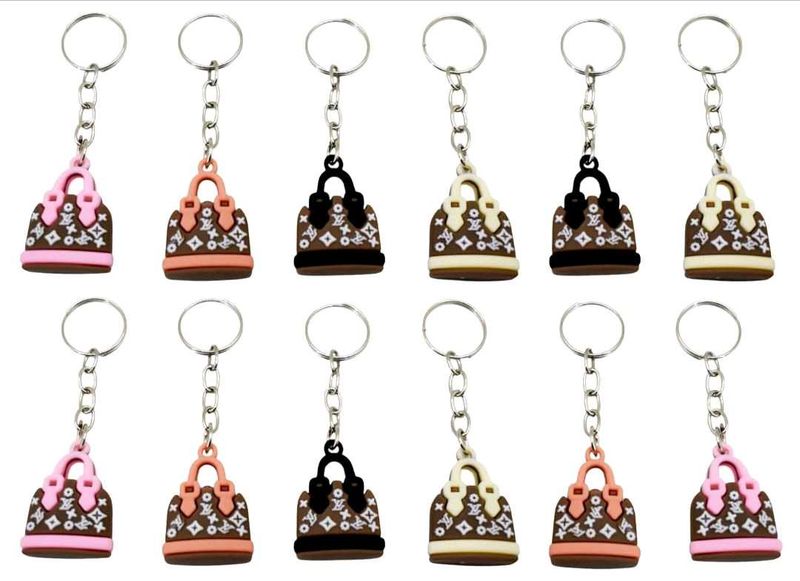 Set of 12 Cute Handbag Design Keychains