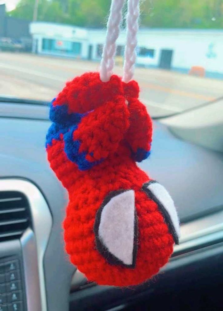Crochet Spiderman Charm/Car hanging