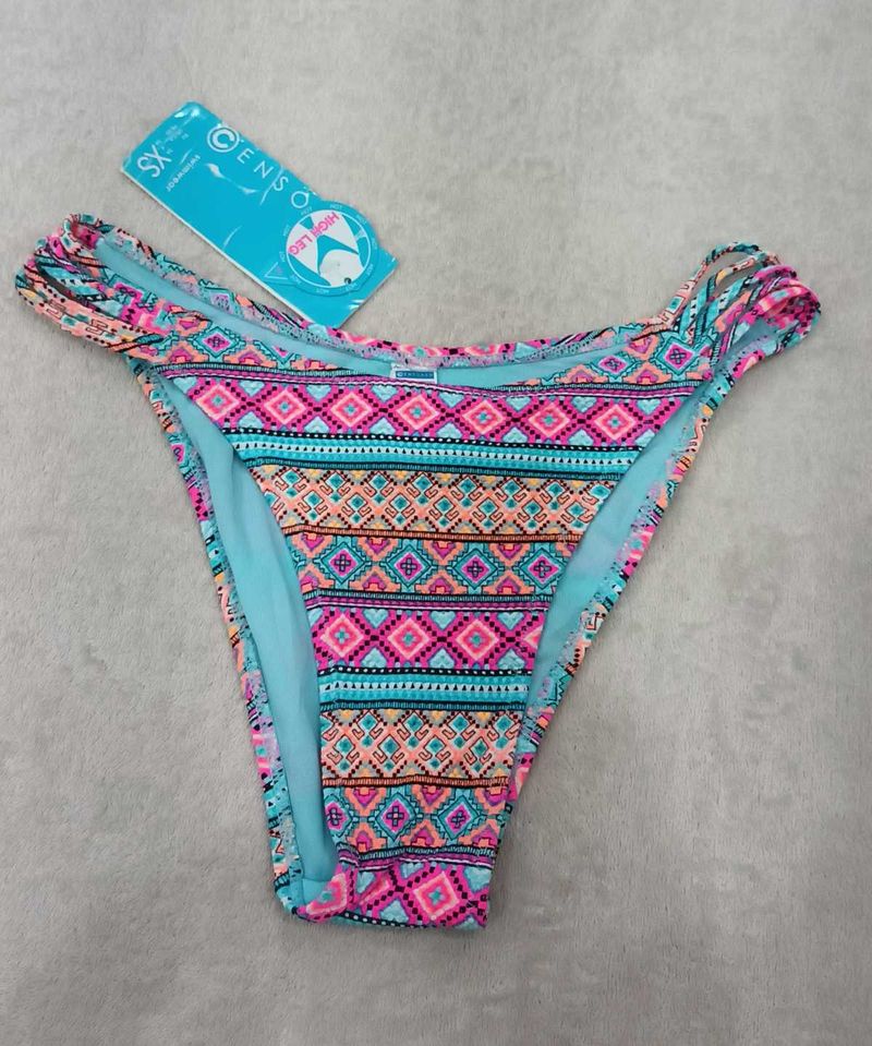 Vibrant Geometric Print Bikini Bottom