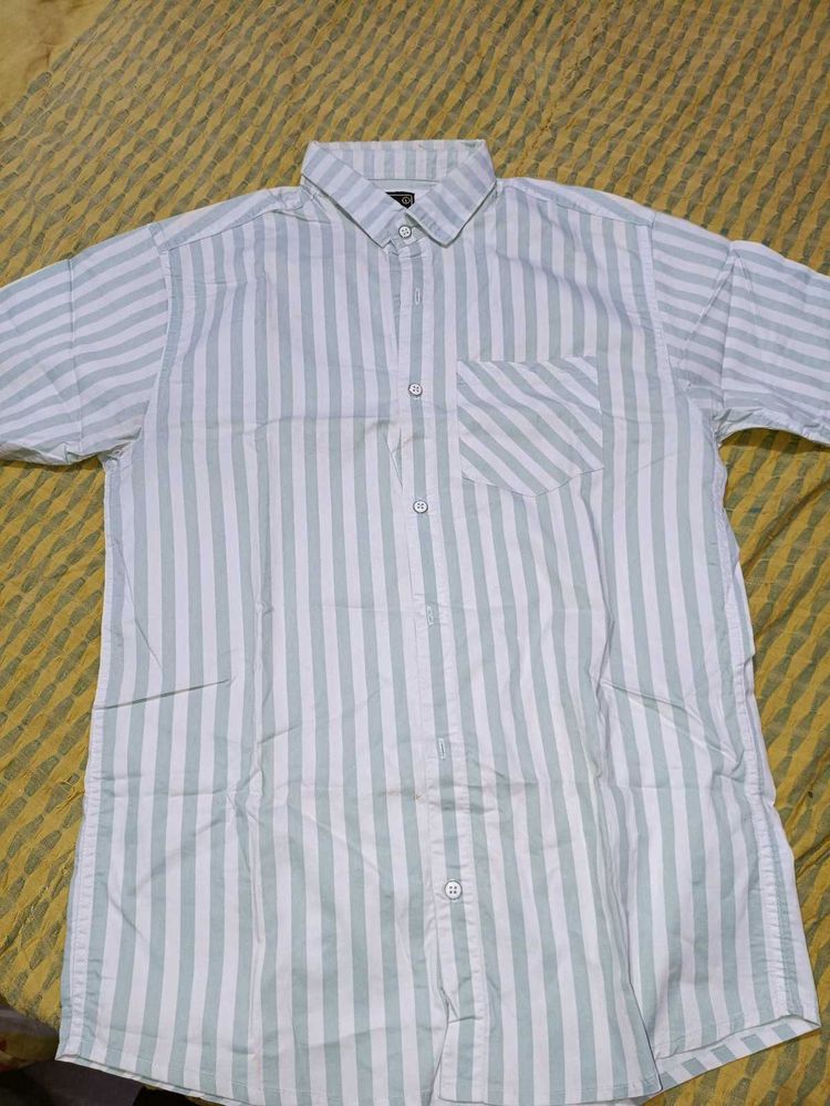 Striped Shirt with korean short jacket