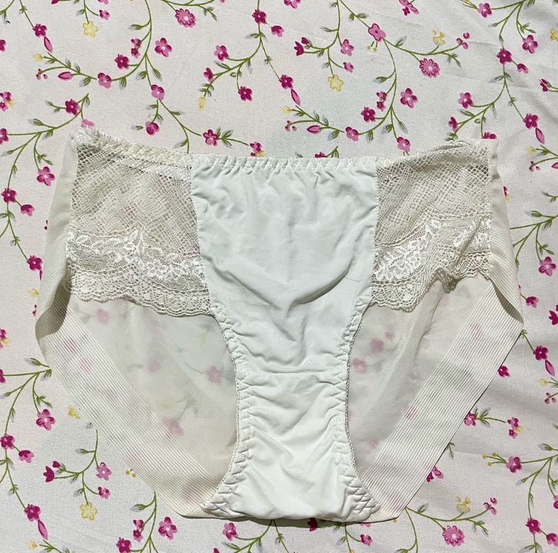 White Lace Trimmed Briefs