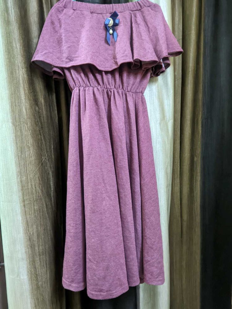 Ruffled Off-Shoulder Dress