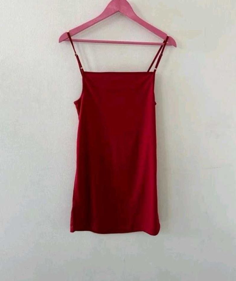 Red Mini Slip Dress