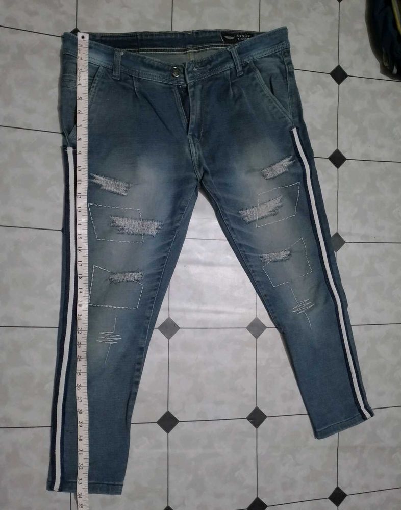Stylish Jeans with Side Stripe