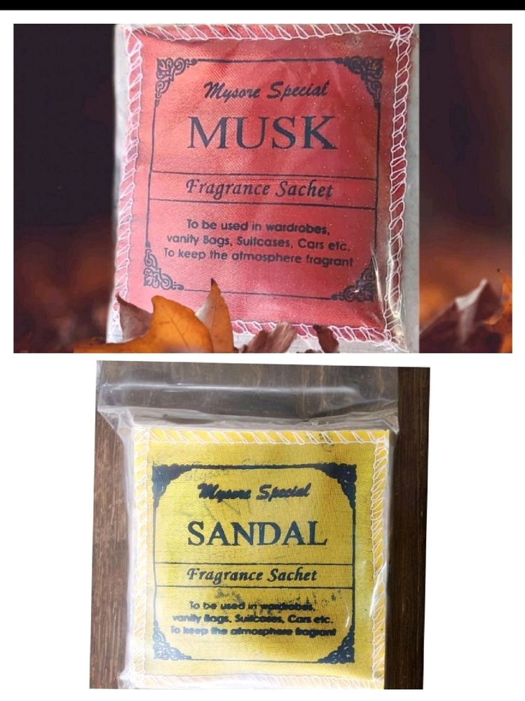 Mysore Special Sandal Nos6 And Musk nos6 Fragrance Sachets Total Pack Of Nos12