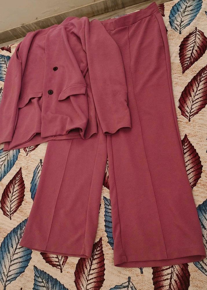 Stylish light pink purple Blazer and Pant Set