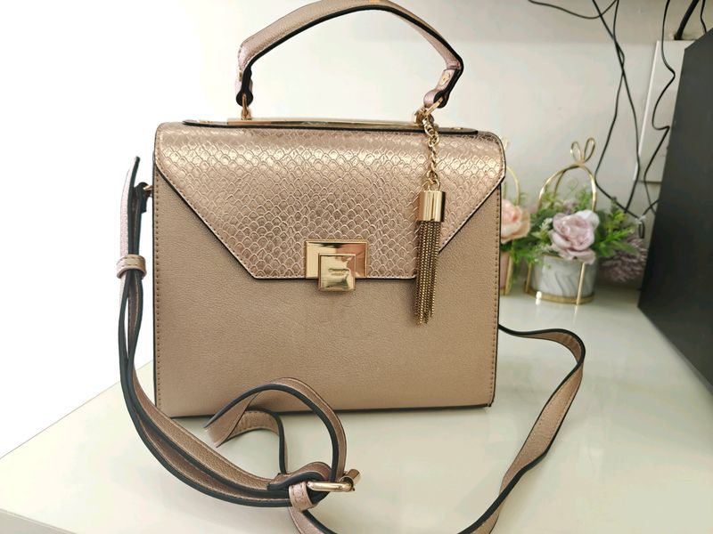 Dune London Metallic Nude Bag