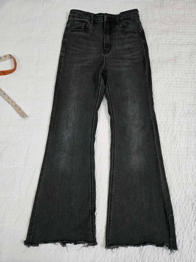 Flared Black Denim Jeans waist 26/28