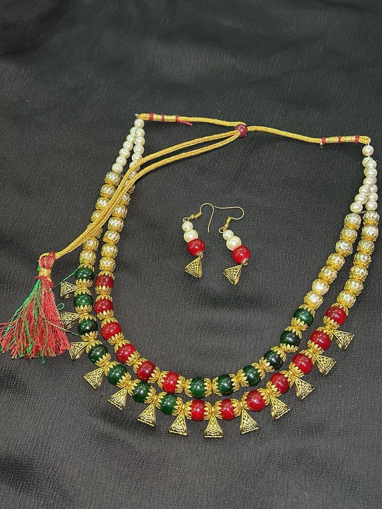 Beaded Necklace &amp; Earring Set