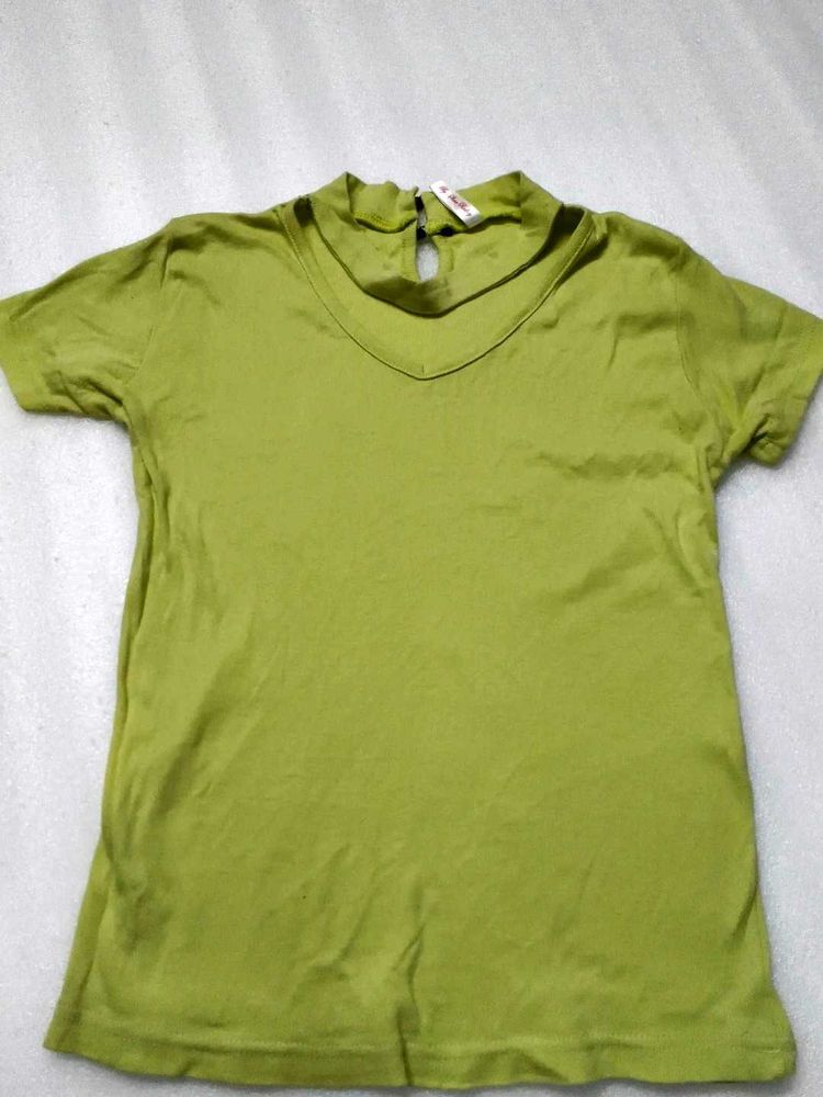 Lime Green V-Neck T-Shirt