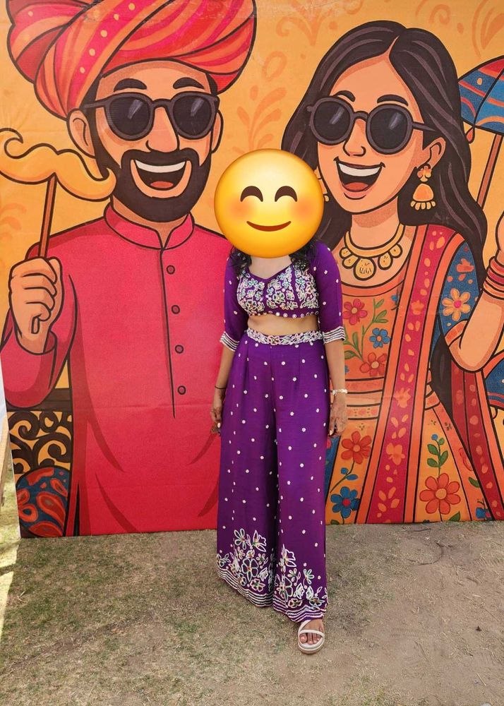 Purple Embroidered Kurta Set