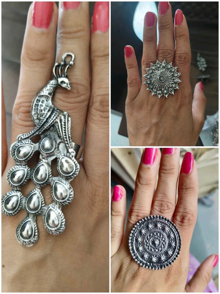 Boho Peacock Statement Ring