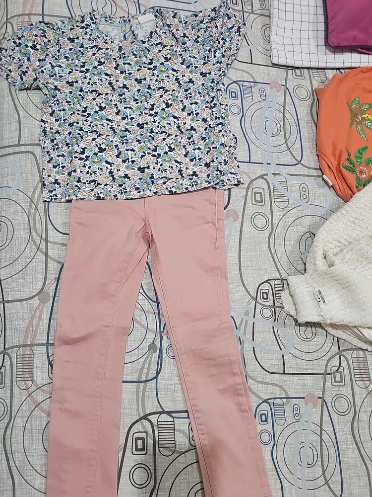 Floral Top &amp; Pink Pants Set