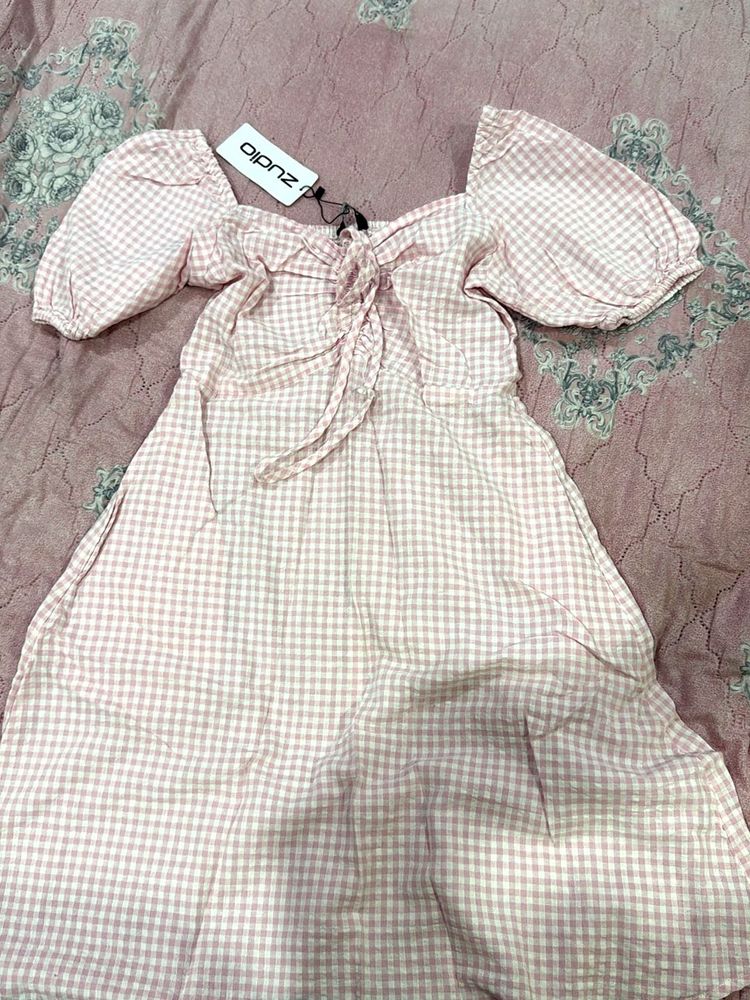 Cute Pink Gingham Dress