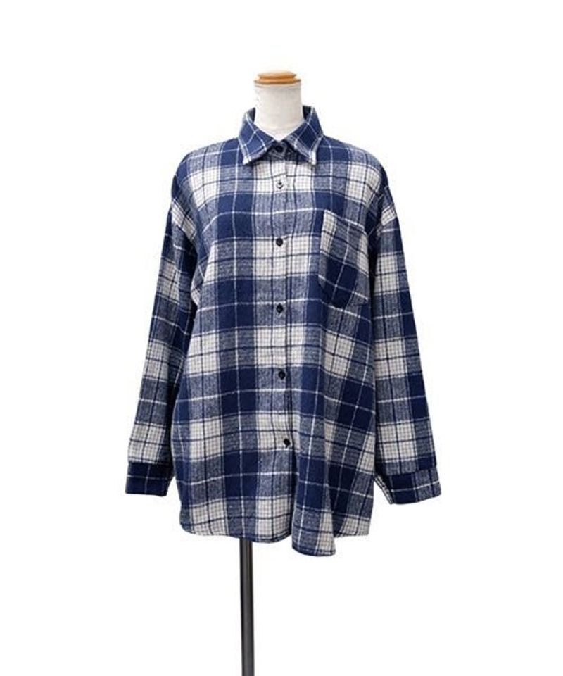 Classic Blue Plaid Flannel Shirt