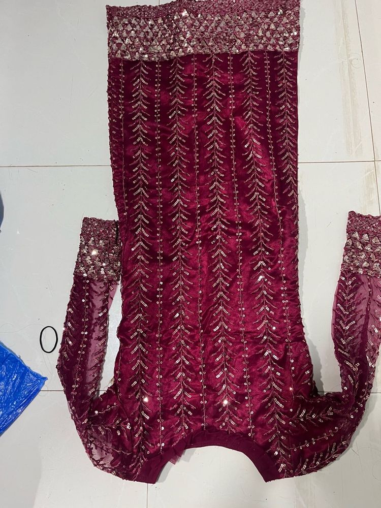 Embellished Maroon Lehenga Choli