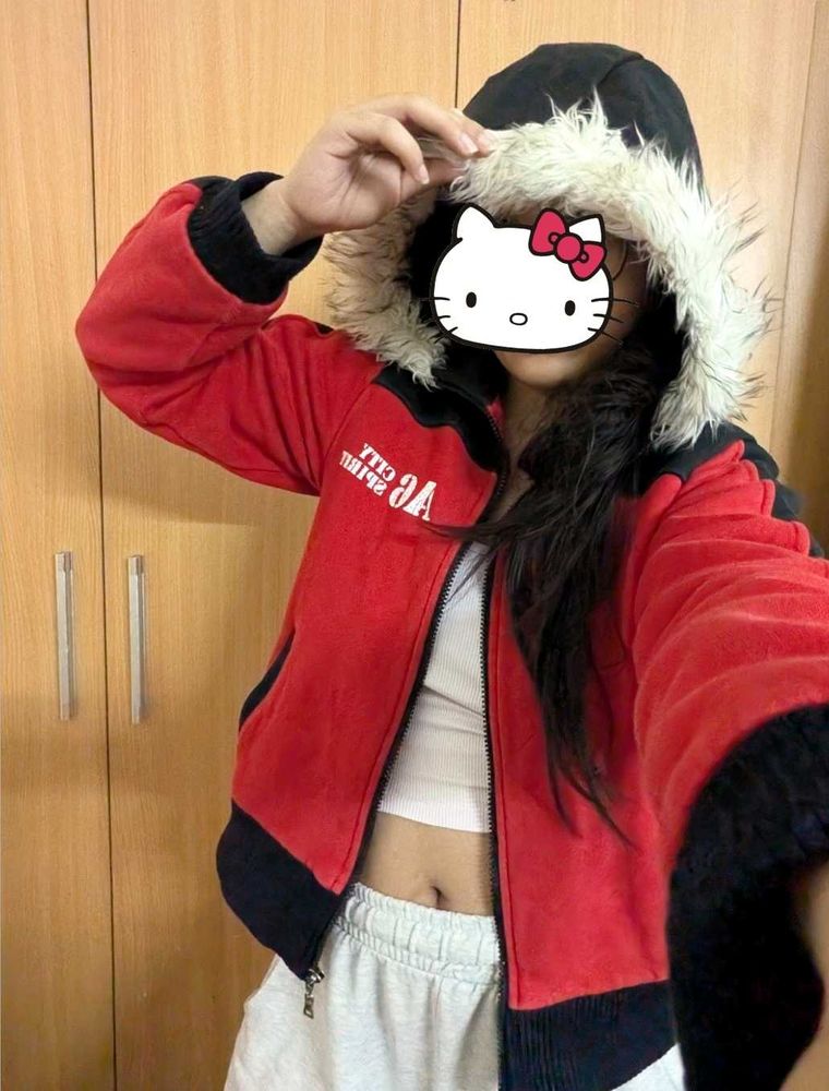 Red Zip-Up Hoodie