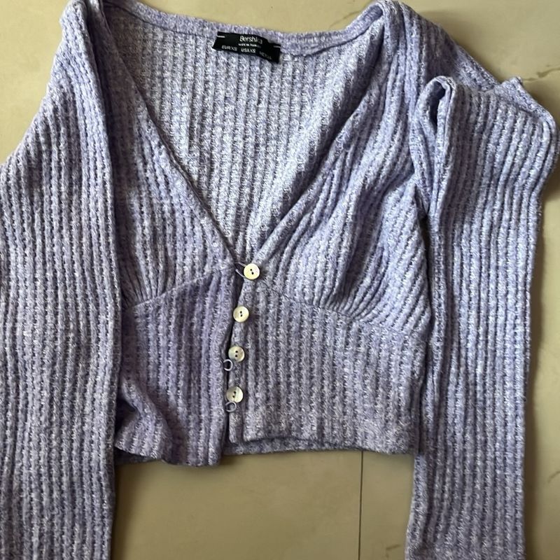 Korean Style Purple Crop Top