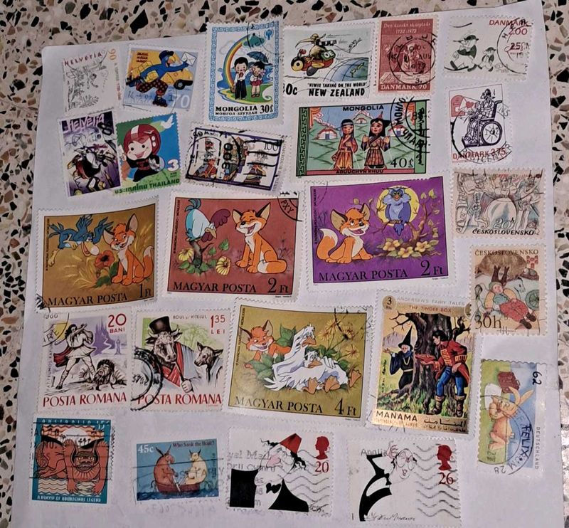 25 Rare Cartoon theme stamps