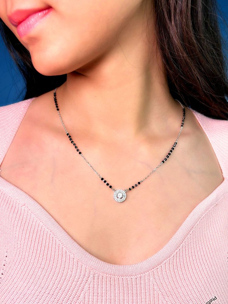 Zirconia Stones Mangalsutra Pure Silver 925