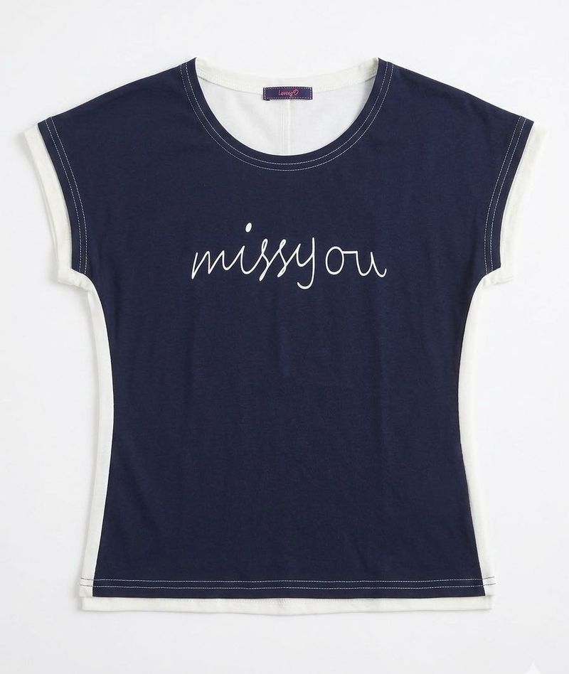 Navy Blue "missyou" Graphic Tee
