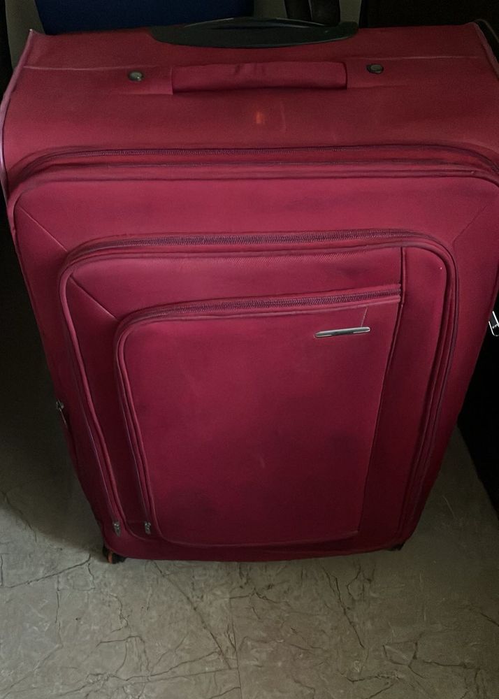 Spacious Red Travel Suitcase