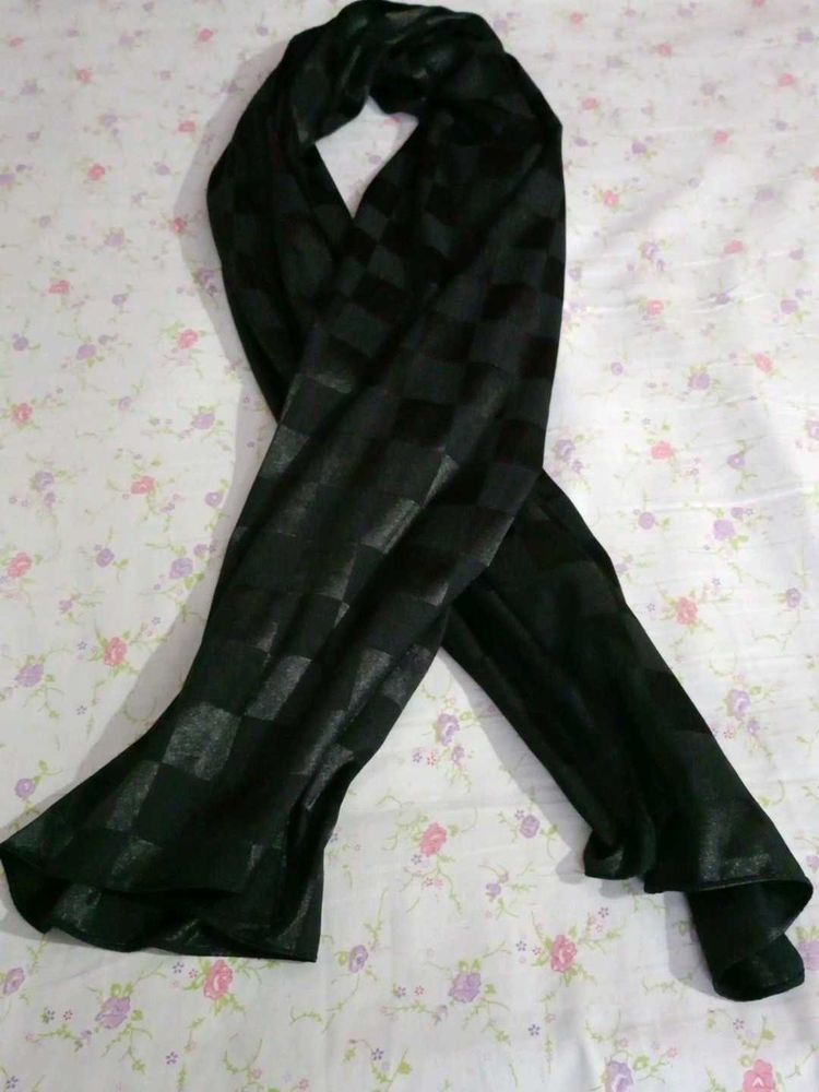 Black Sheer Checkered Scarf